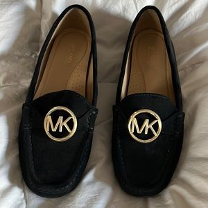 Black suede Michael Kors loafers